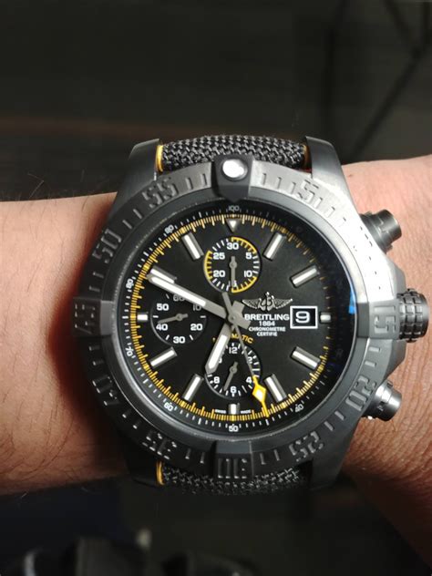 breitling super avenger black steel limited edition|breitling super avenger night mission 48.